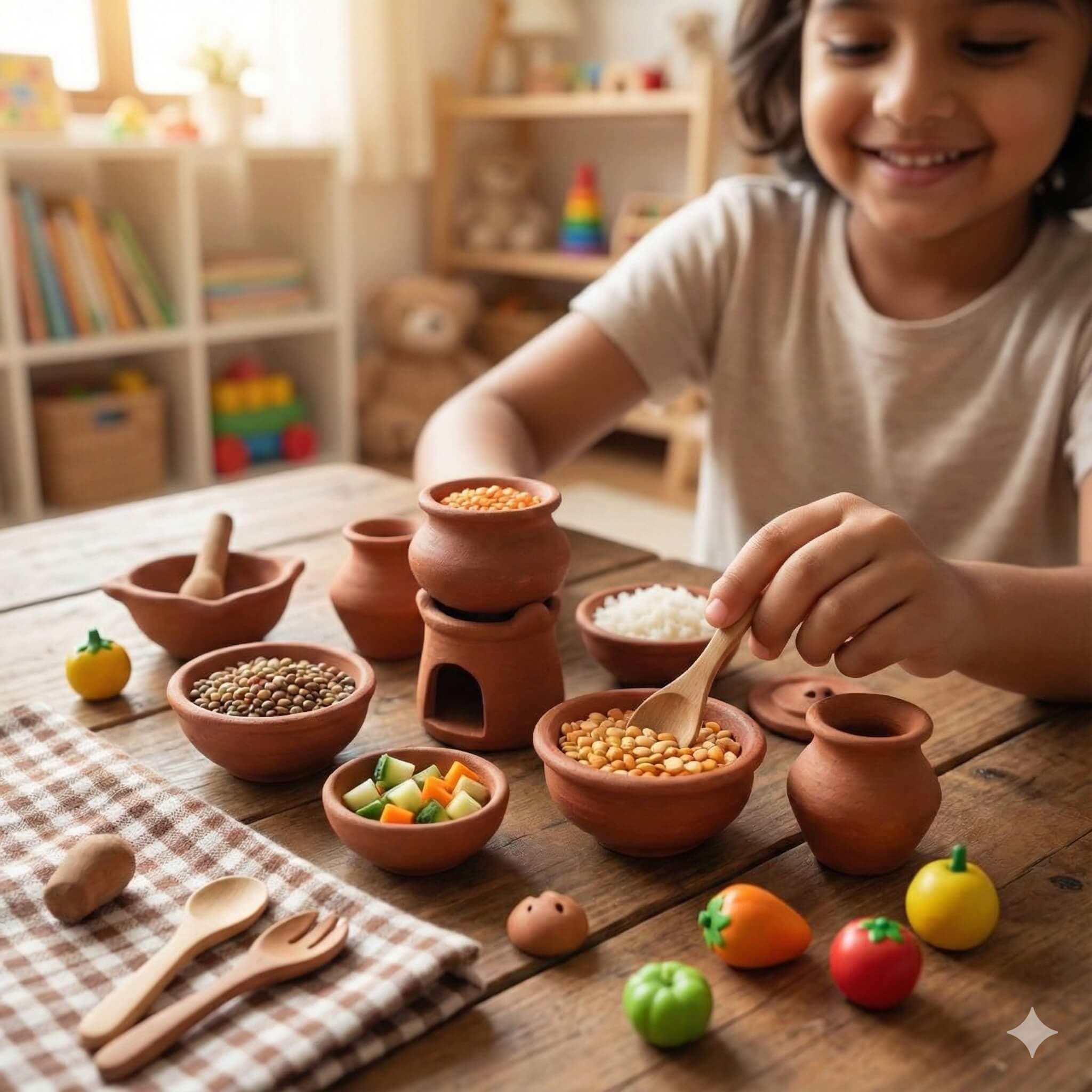 14 Pieces Miniature Clay Kitchen Set | Traditional Home Decor